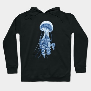 Watercolor blue jellyfish art Hoodie